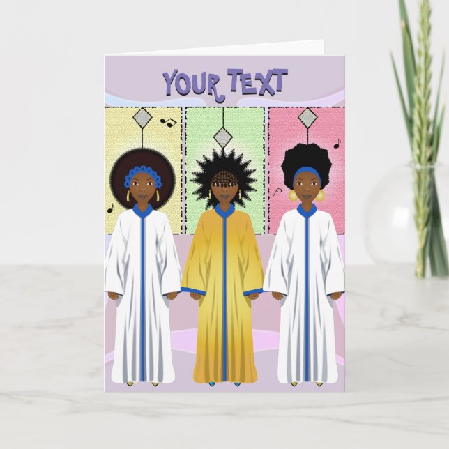 Cartes Pour Fêtes Annuelles Chanteurs Afro-Américains des Chanteurs de Noël (Devant)