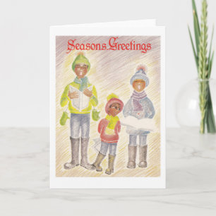 Cartes Pour Fêtes Annuelles chanteuse de carol mignonne