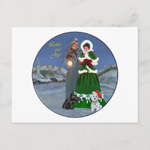 Cartes Pour Fêtes Annuelles Chants de Noël de Westie et Scottie