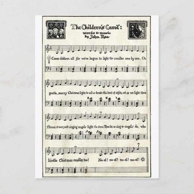 Cartes Pour Fêtes Annuelles Chants de Noël : La Carol des enfants (Devant)