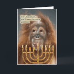 Cartes Pour Fêtes Annuelles Chanukah<br><div class="desc">Souhaitez que vos amis un Chanukah heureux avec le style professionnel et le contact seulement qu'un orangutang pourrait offrir !</div>