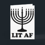 Cartes Pour Fêtes Annuelles Chanukah drôle af allumé par menorah de hanoukka<br><div class="desc">Chanukah drôle af allumé par menorah de hanoukka</div>