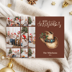 Cartes Pour Fêtes Annuelles Chapeau de Cowboy Occidental Noël 9 Photo