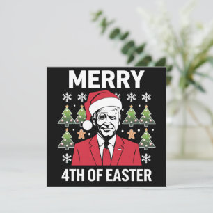 Cartes Pour Fêtes Annuelles Chapeau de Noël de Joe Biden Santa Merry 4ème de P
