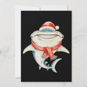 Cartes Pour Fêtes Annuelles Chapeau de Noël Requin Baleine Père Noël Noël Vaca