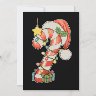 Cartes Pour Fêtes Annuelles Chapeau de Père Noël Canne de Noël Candy Noël Sais