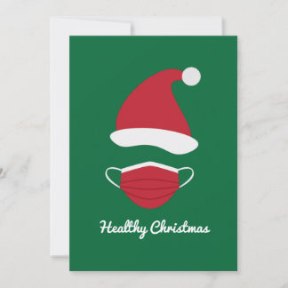 Cartes Pour Fêtes Annuelles Chapeau de Père Noël rouge et masque de visage