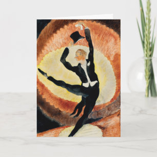 Cartes Pour Fêtes Annuelles Chapeau haut-de-forme de danseur masculin Art déco