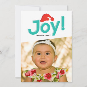 Cartes Pour Fêtes Annuelles chapeau santa & joie