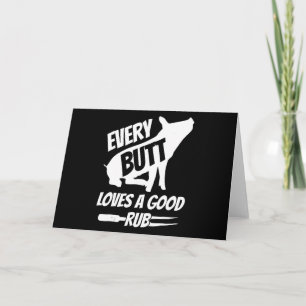Cartes Pour Fêtes Annuelles Chaque Beurre Aime Un Bon Rub Drôle Porc BBQ