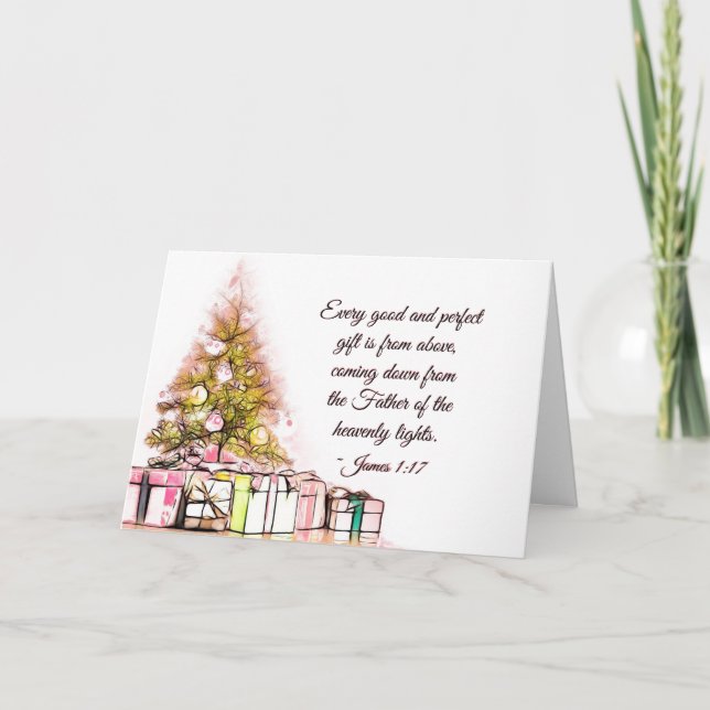 Cartes Pour Fêtes Annuelles Chaque bon et parfait cadeau James 1:17, Noël (Devant)