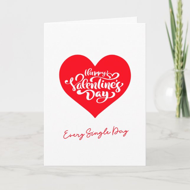 Cartes Pour Fêtes Annuelles Chaque Jour Artsy Texte Joyeux Valentines Jour (Devant)