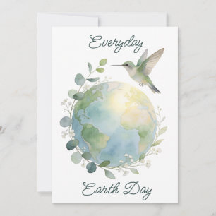Cartes Pour Fêtes Annuelles Chaque jour Jour de la Terre Colibri Oiseau