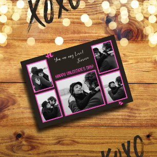 Cartes Pour Fêtes Annuelles Charbon et Pinkish Modern 5 Photo Valentines jour