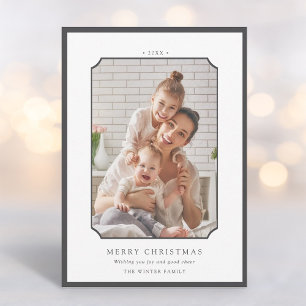 Cartes Pour Fêtes Annuelles Charcoal Minimal Joyeux Noël Photo