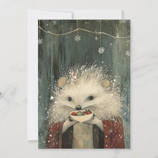 Cartes Pour Fêtes Annuelles Chardon le Hérisson | Caprice de la Forêt  (Devant)