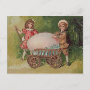 Cartes Pour Fêtes Annuelles Chariot de Pâques aux Forget-me-not des enfants vi