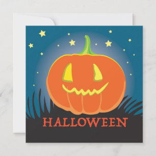 Cartes Pour Fêtes Annuelles Chariot Halloween heureux avec citrouille