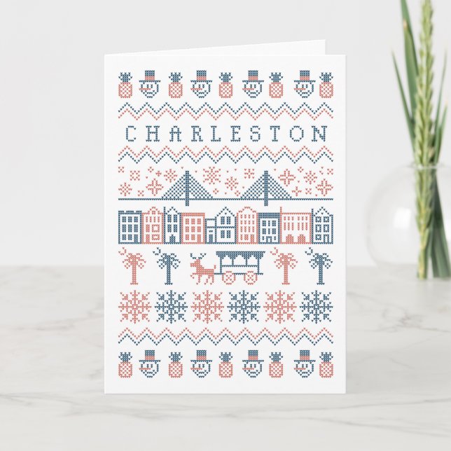 Cartes Pour Fêtes Annuelles Charleston Ugly Sweater (Devant)