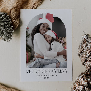 Cartes Pour Fêtes Annuelles CHARLIE Black Arch Xmas Photo Fun Joyeux Noël