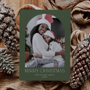 Cartes Pour Fêtes Annuelles CHARLIE Green Arch Xmas Photo Fun Joyeux Noël