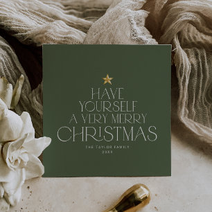 Cartes Pour Fêtes Annuelles CHARLIE Green Star Famille Joyeux Petit Noël