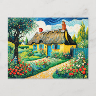 Cartes Pour Fêtes Annuelles Charmant chalet en chaume avec jardin luxuriant