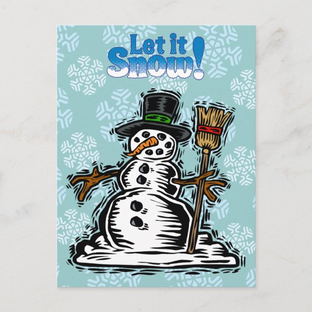 Cartes Pour Fêtes Annuelles Charmant Snowman (Devant)
