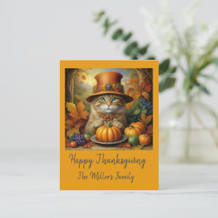 Cartes Pour Fêtes Annuelles Charmant Thanksgiving Chat en déguisement