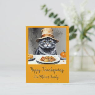 Cartes Pour Fêtes Annuelles Charmant Thanksgiving Chat en déguisement