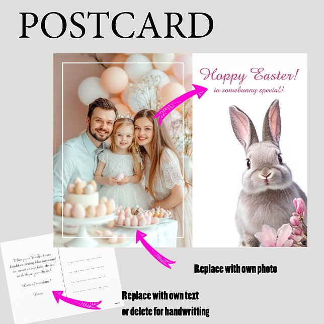 Cartes Pour Fêtes Annuelles Charme de Pâques 🐇 Hoppy sur mesure (Customizable 🐇Hoppy Easter Charm Holiday Postcard)