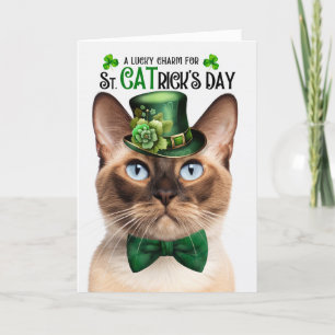 Cartes Pour Fêtes Annuelles Charme drôle de chat birman pour la Saint-Patrick