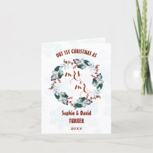 Cartes Pour Fêtes Annuelles Charme Notre première couronne d'hiver de Noël
