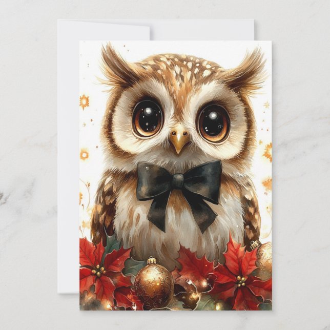 Cartes Pour Fêtes Annuelles Charming Christmas Owl (Devant)