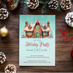 Cartes Pour Fêtes Annuelles Charming Gingbread House Fête de vacances
