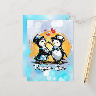 Cartes Pour Fêtes Annuelles Charming Penguin Couple