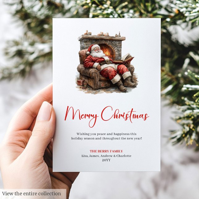 Cartes Pour Fêtes Annuelles Charming Santa Claus Custom Editable Holiday Card (Charming Santa Claus Custom Editable Holiday Greeting)