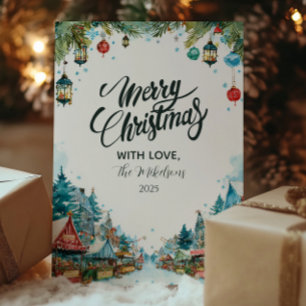 Cartes Pour Fêtes Annuelles Charming Snowy Cottages Noël