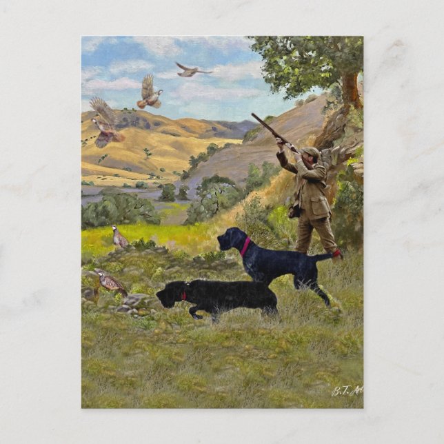 Cartes Pour Fêtes Annuelles Chasse à la perdrix de Chukar (Devant)