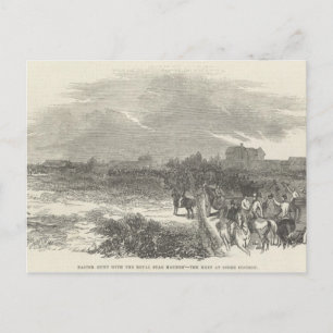 Cartes Pour Fêtes Annuelles Chasse à Pâques avec les chiens de mâle royal