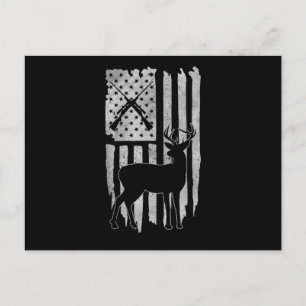 Cartes Pour Fêtes Annuelles Chasse au cerf avec drapeau américain Hommes Wo pa