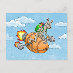 Cartes Pour Fêtes Annuelles Chasse aux oeufs de lapin de fusées