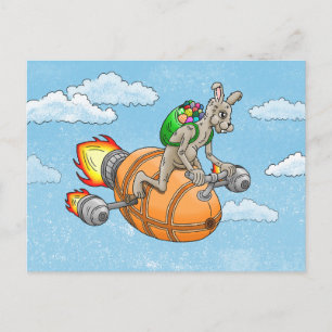 Cartes Pour Fêtes Annuelles Chasse aux oeufs de lapin de fusées
