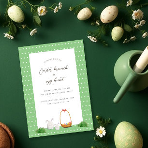 Cartes Pour Fêtes Annuelles Chasse Aux Oeufs De Pâques Avec De Mignons Bunnies