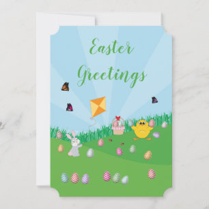 Cartes Pour Fêtes Annuelles Chasse aux oeufs de Pâques colorée personnalisée C