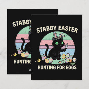 Cartes Pour Fêtes Annuelles Chasse de Pâques aux œufs Chat drôle