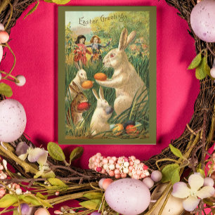 Cartes Pour Fêtes Annuelles Chasse vintage aux oeufs de Pâques