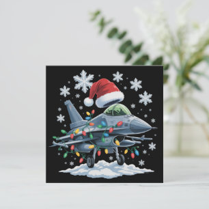Cartes Pour Fêtes Annuelles Chasseur à réaction drôle militaire Noël vacances 