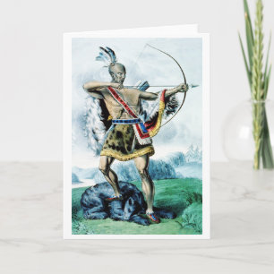 Cartes Pour Fêtes Annuelles Chasseur indien