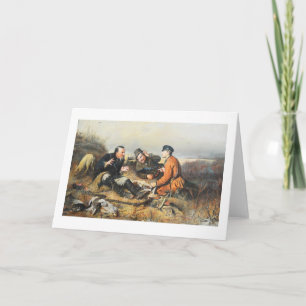 Cartes Pour Fêtes Annuelles Chasseurs faisant une pause